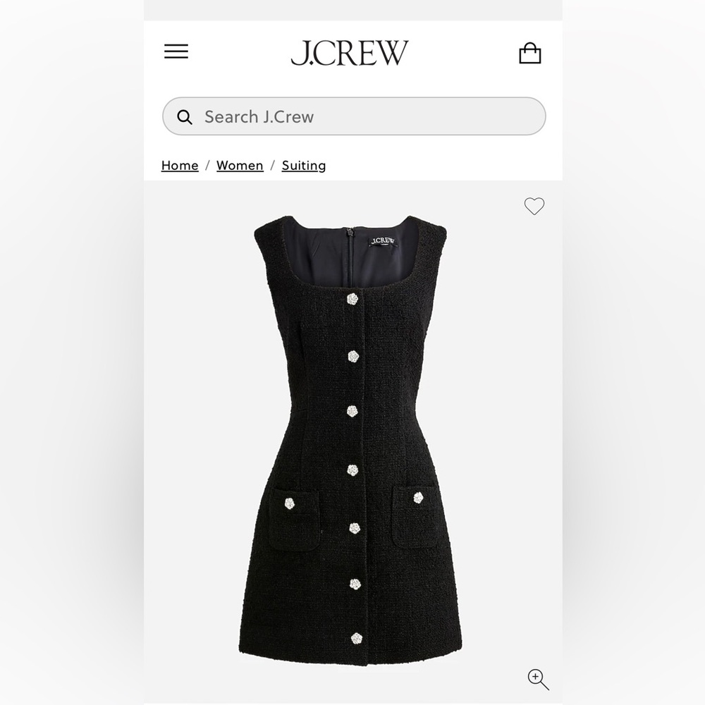 J.CREW SOPHIA CRYSTAL BUTTON DRESS